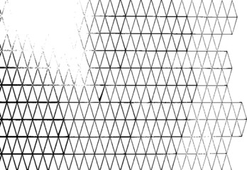 Rough, irregular texture composed of monochrome geometric elements. Overlay distressed grunge background. Abstract vector illustration. Isolated on white background. EPS10