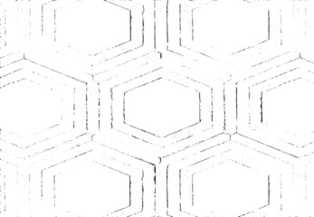 Rough, irregular texture composed of monochrome geometric elements. Overlay distressed grunge background. Abstract vector illustration. Isolated on white background. EPS10