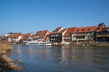 Bamberg, 25.2.2021. View of Little Venice on a sunny day in February