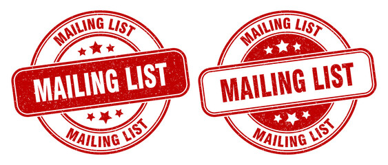 mailing list stamp. mailing list label. round grunge sign