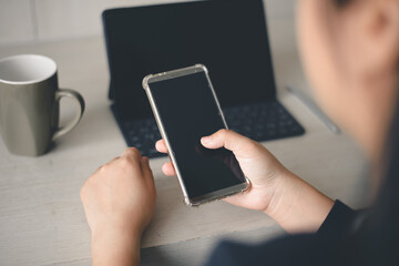 Woman freelance working business at home