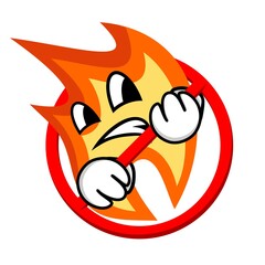 no fire sign, don"t burn icon, no flame sign