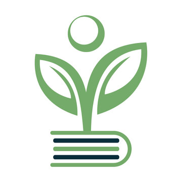 Human tree with book concept vector design. Leafs human book logo design.