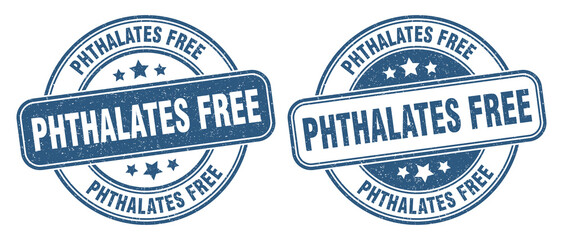 phthalates free stamp. phthalates free label. round grunge sign