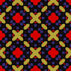 Seamless pattern with symmetric geometric ornament. 