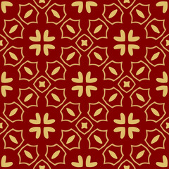 Fototapeta na wymiar Seamless pattern with symmetric geometric ornament. 