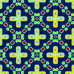 Seamless pattern with symmetric geometric ornament. 