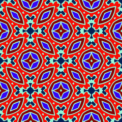 Seamless pattern with symmetric geometric ornament. 