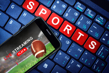 Sports Live Streaming Showing Football Game on Mobile Phone