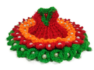 Krishna laddu gopal dress made of wool hand knitted multicolored dress