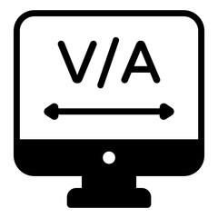 
Alphabets with arrow inside monitor denoting kerning in glyph icon 

