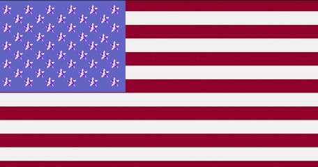 USA flag with gradient color on asterisks 