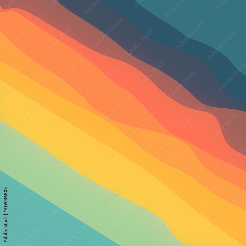Poster dynamic wavy background with flowing trendy gradients. colorful wavy abstract pattern. 3d rendering 