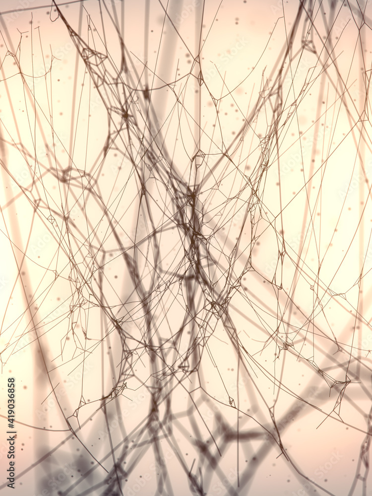 Aufkleber abstract mysterious spider net shiny light 3d rendering digital illustration. spooky grunge texture