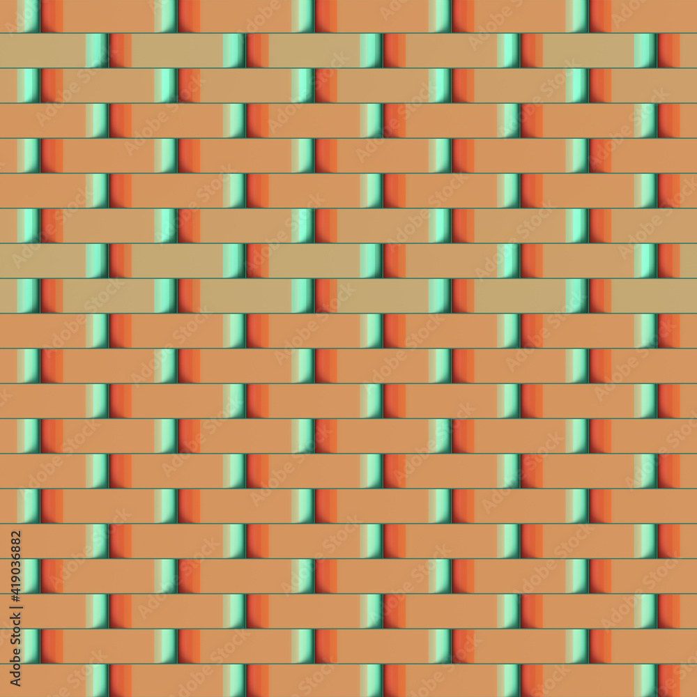Poster modern geometric background of rounded rectangles with trendy gradient pattern. abstract 3d render d