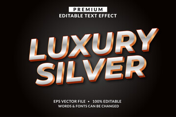 Luxury Silver, Premium Editable Text Effect Font style