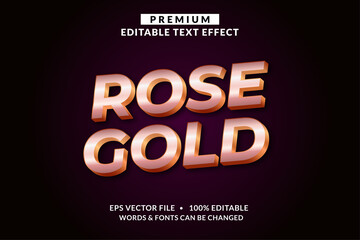 Rose Gold, Premium Editable Text Effect Font style