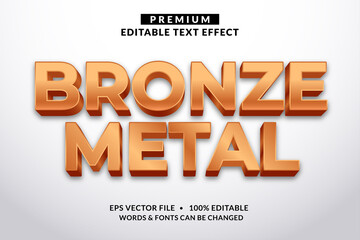 Bronze Metal, Premium Editable Text Effect Font style