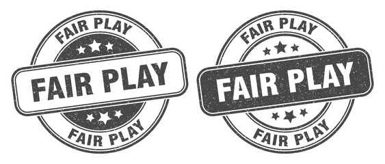 fair play stamp. fair play label. round grunge sign