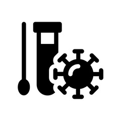 Nasal swab PCR Test for coronavirus, Testing for covid-19 pandemic vector icon