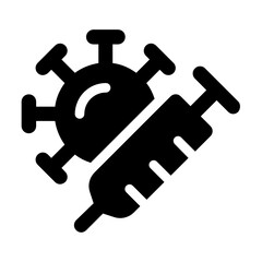 Vaccine icon for coronavirus pandemic, preventive vaccination for stop covid-19