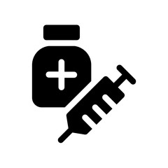 Obraz premium Vaccine icon for covid-19 pandemic prevention