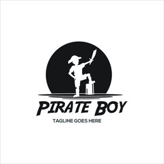 Pirate Boy silhouette logo exclusive design inspiration