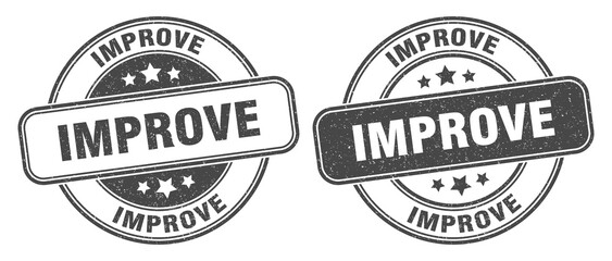 improve stamp. improve label. round grunge sign