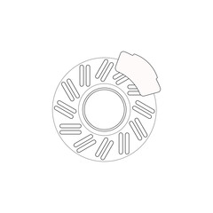 outline disc brake isolated icon on white background, auto service, repair, car detail - 419040603