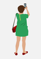 Vector Illustration of People Geometric style on Flat color Background