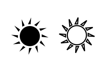 Sun icon set. Brightness Icon vector