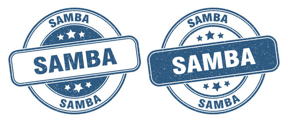 samba stamp. samba label. round grunge sign