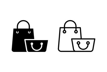 Shopping bag icon set. shopping icon vector