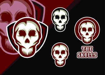 Obraz premium The skull esport logo design vector illustration.