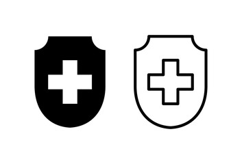 Health insurance icon set. Insurance health document icon