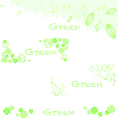 緑葉っぱ＆クローバーのフレームセット