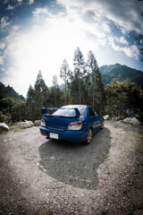 Fototapeta na wymiar car in the mountains
