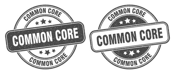 common core stamp. common core label. round grunge sign