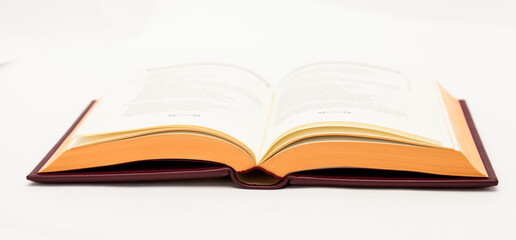 Isolated opened book on white background