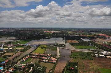 Helicopter Fly over bangkok