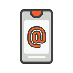 smartphone with message illustration. smartphone illustration. Flat vector icon.