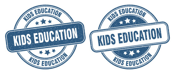 kids education stamp. kids education label. round grunge sign