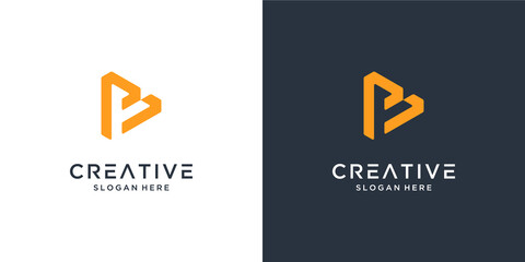 Minimal abstract letter B with logo design © suneo_99