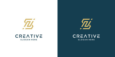 Luxury letter N logo design template