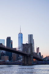 Fototapeta na wymiar View on downtown Manhattan from Dumbo Brooklyn