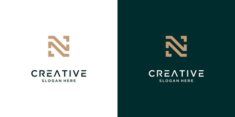 Letter N Luxury Beauty Logo Design Inspiration