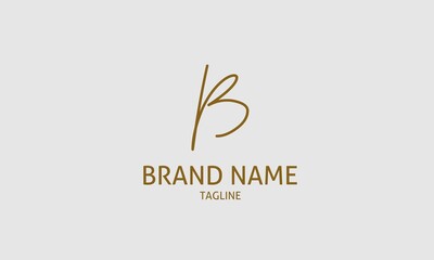 Luxurious letter B minimalist line signature logo