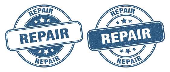repair stamp. repair label. round grunge sign