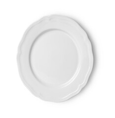 white ceramic plate on white background