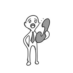 Phone talk. Doodle vector icon. Drawing sketch illustration hand drawn cartoon line eps10